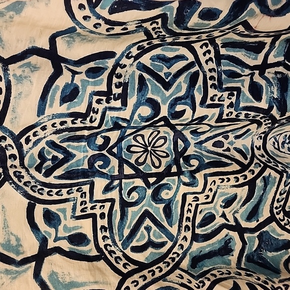 Chicos Artisan Linen Jacket sz 3 - Picture 6 of 8